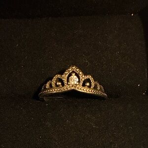 Pandora signed 935 sterling silver tiara ring size 6.5